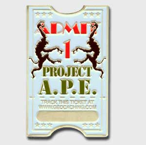 Project A.P.E. 52(b) Geocoin Tracking Bug Image